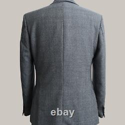 Mens 3 Piece Suit Grey Check Wool Slim Fit Vintage Wedding