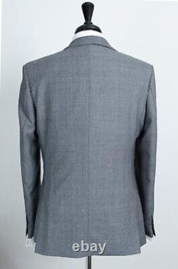 Mens 3 Piece Suit Grey Prince of Wales Check Slim Fit Wool 44R W38 L31