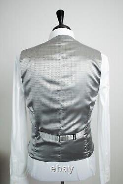 Mens 3 Piece Suit Grey Tweed Slim Fit Vintage 40R W34 L31