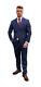 Mens 3 Piece Suit Navy Blue Slim Fit Solid Wedding Prom Business Formal Simple