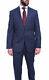 Mens 38R Dkny Slim Fit Navy Blue Plaid Two Button Wool Suit