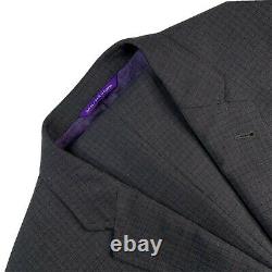 Mens 42 R Ted Baker Endurance Dark Grey Mini Plaid Slim Fit Wool Suit