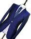 Mens Alexander Mcqueen London Royal Navy Slim Fit Cropped Trousers Suit 38r W32