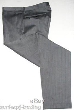 Mens Bnwt Hugo Boss 3pce Slim Fit Super 100 Striped Designer Suit 40r W35 L32.5