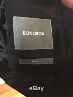 Mens Bonobos 36S Slim Fit Black Suit 30W Pants NWOT! $600 Retail