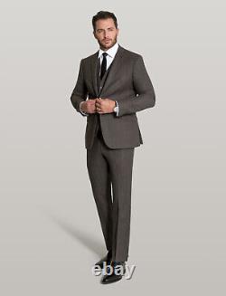 Mens Brown HerringboneTweed 3 Piece Suit Slim Fit Wool Tom Percy RRP£329.99