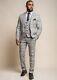 Mens Cavani 3 Piece Check Vintage Slim Fit Bespoke Formal Wedding Suit