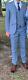 Mens Cavani Classic Wedding Blue 3 Piece Suit Slim Fit 36R