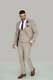 Mens Cavani Elwood Beige Slim Fit Check Tweed Wedding 3 Piece Suit 36-52