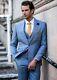Mens Cavani Peaky Blinders Blue Check Tweed 3 Piece Suit Slim Fit Wedding Suit