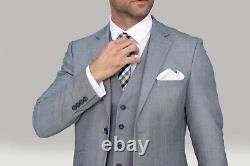 Mens Cavani Wedding 3 Piece Suit Formal Work Slim Fit Blazer Waistcoat Trousers