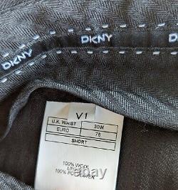 Mens DKNY Slim Fit Black 3 Piece Suit Chest 36 Short Waist 30 Short