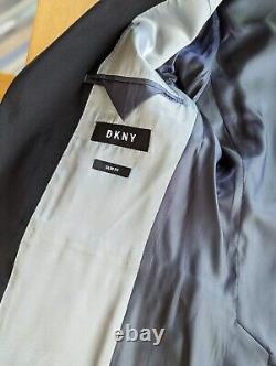 Mens DKNY Slim Fit Black 3 Piece Suit Chest 36 Short Waist 30 Short