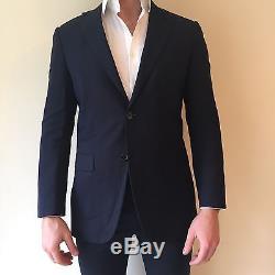 Mens Fully Lined Slim Fit Bespoke Suit Jacket & Trousers Navy Blue 38R 32W £900