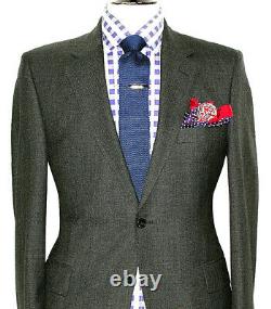 Mens Gieves & Hawkes Savile Row Charcoal Birdseye Slim Fit Suit 40s W34 X L30