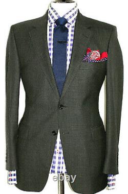 Mens Gieves & Hawkes Savile Row Charcoal Birdseye Slim Fit Suit 40s W34 X L30