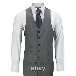 Mens Grey 3 Piece Business Suit Smart Casual Classic Tailored Fit Office