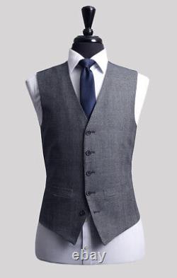 Mens Grey Checked Three Piece Suit Slim Fit Tom Percy RRP £329.99