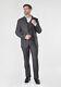 Mens Grey Chinese Grandad Collar 3 Piece Suit Fitted Nehru Jacket Wedding Party