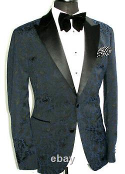 Mens Gucci Tom Ford Paisley Floral Tuxedo Dinner Slim Fit Suit 40r W34 X L32