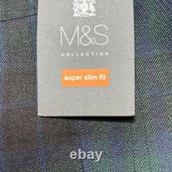 Mens M&S Limited Edition Super Slim Fit Navy Mix Dinner Suit C40M-W34-L33