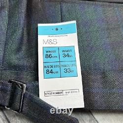 Mens M&S Limited Edition Super Slim Fit Navy Mix Dinner Suit C40M-W34-L33