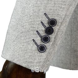 Mens MRTZ Grey wool blend 3 Piece Herringbone Vintage Smart Slim Fit Suit