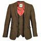 Mens Marc Darcy Designer Tweed Blazer Waistcoat Suit Slim Fit Dinner Jacket New