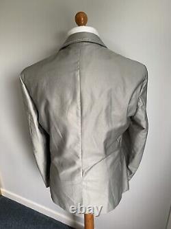 Mens NEW LUXURY MOSCHINO COTTON SLIM FIT SUIT In SLIVER GREY 42R B. N. W. O. T