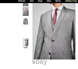 Mens Next Light Grey Slim Fit Suit Jacket & Trousers 36R Jacket 30R T Worn Once