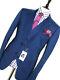 Mens Paul Smith London Navy Mirco Check 3 Piece Slim Fit Suit 42r W36 X L31