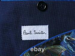 Mens Paul Smith London Navy Mirco Check 3 Piece Slim Fit Suit 42r W36 X L31