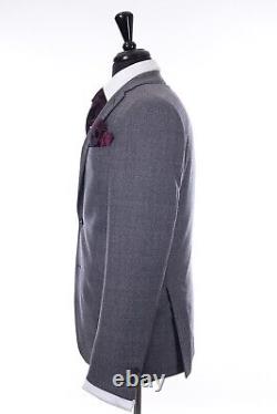 Mens Quality Grey Blue Check Wedding Suit Slim Fit 3 Piece 40R W34 L31