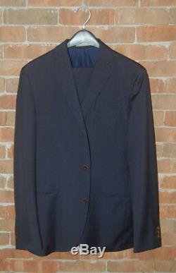 Mens Size 38 R Dover by Boglioli Navy Blue Wool Slim Fit Suit Made Italy