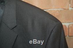 Mens Size 44 R HUGO BOSS Black Micro Print Wool Slim Fit Suit Flat 39 x 30