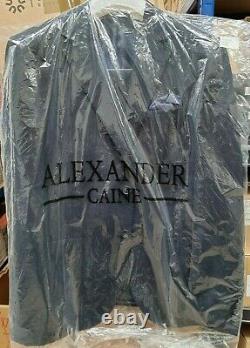 Mens Slim Fit Designer Suit Dark Blue Alexander Caine 2 Piece Suit