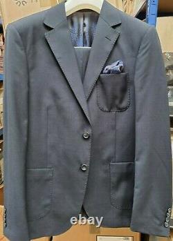 Mens Slim Fit Designer Suit Dark Blue Alexander Caine 2 Piece Suit