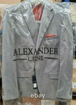 Mens Slim Fit Designer Suit Grey Alexander Caine 2 Piece Suit