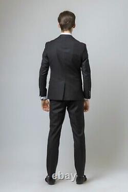Mens Slim Fit Suit Jacket Waistcoat Trousers Black Formal Sold Separately Set