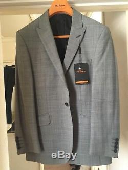 Mens Suit, Ben Sherman Light Grey, Slim Fit, Chest 38S, 32 Short Trousers