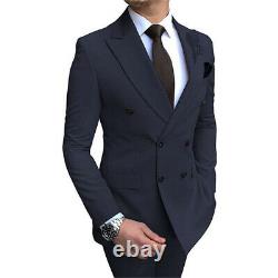 Mens Suits Sets 2 Pcs Slim Fit Coats Tuxedos Groom Groomsman Formal Work Casual