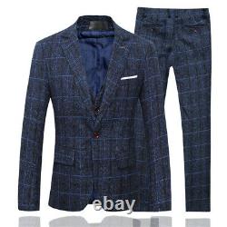 Mens Suits Sets 3 Pcs Slim Fit Coats Tuxedos Groom Groomsman Formal Work Casual