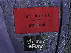 Mens Ted Baker Endurance Textured Grey Slim Fit Suit 40r W34 X L31