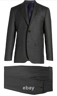 Mens Ted Baker Jay Trim Fit Solid Wool Suit 42R X W35 MSRP $798
