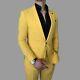 Mens Tuxedo Suit Yellow Wedding Slim Fit Evening Party Wear Dinner Coat Pants