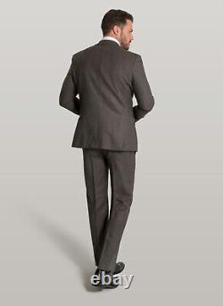 Mens Tweed 3 Piece Suit Brown Herringbone Wool Slim Fit Tom Percy