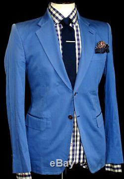 Mens Vivienne Westwood London Petrol Royal Blue Slim Fit Suit 38r W32 X L32