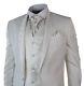 Mens Wedding Party Suit Tuxedo 4 Piece Cream Ivory Round Shawl Lapel Slim Fit