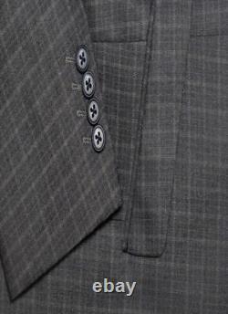 Mens Wedding Suit Slim fit Charcoal Grey checked 3 Piece Suit Wholesale Price