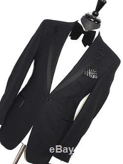 Mens William Hunt Savile Row Black Tuxedo Dinner Slim Fit Suit 40r W32 X L31